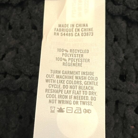 Aerie Cable Car Quarter Zip Sweater MEDIUM Oversized Black - Picture 8 of 9